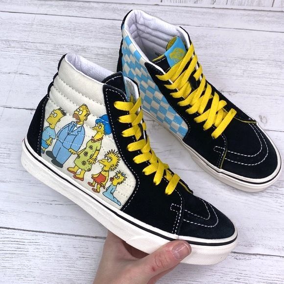 Vans x Simpsons SK8-HI Black and Yellow Shoes Sneakers in Womens Size 7 - Picture 1 of 10